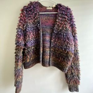 Fuzzy Knitted Cardigan // Anthropologie